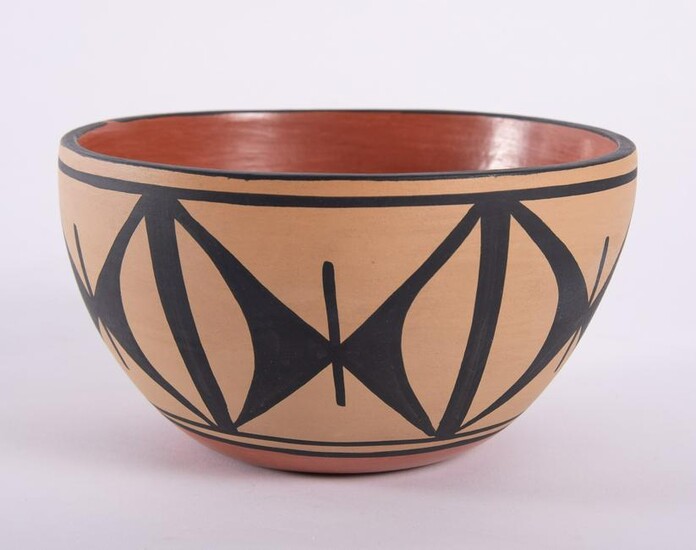 Native American Pottery Bowl, Robert Aguilar - Santo