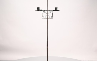 Wrought-Iron Adjustable Floor Candlestand