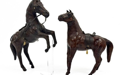Nick Chavez Collection: 19th Century French Leather Horses, As Is
