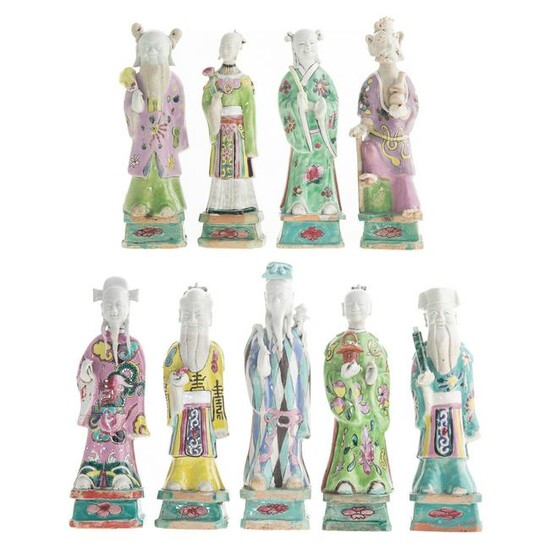Nine Chinese Porcelain Deity Figures