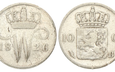 No reserve - 10 Cent. Willem I. 1826 B. Fraai +.