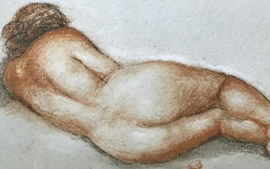 Oil Pastel Female Nude