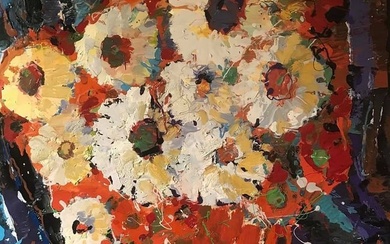 Oil painting Flowers on the table Kalenyuk Oksana