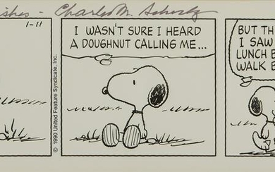 Original Peanuts Comic Strip Snoopy C. Schulz