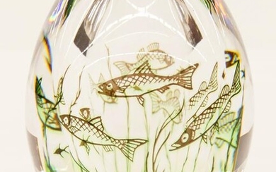 Orrefors Graal Crystal Fish Vase 6''