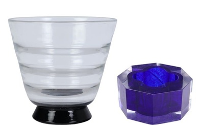 Orrefors Swedish Art Glass Vase and Bowl 2pc LOT