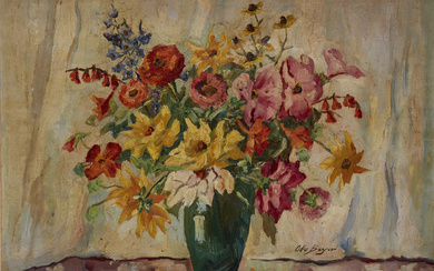 Otto Beyer, German 1885-1962 - Still life of flowers; oil...