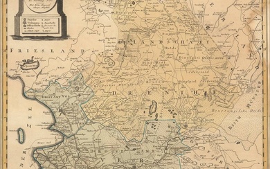 [Overijssel et Drenthe]. "Carte von Over-Yssel und Drenthe. Carte manuscrite contemporaine de F.L. GÜSSEFELD, grand...
