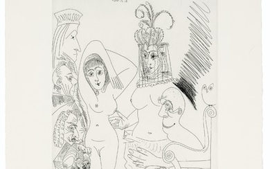 PABLO PICASSO (1881-1973), Homme barbu songeant à une Scène des Mille et Une Nuits, from: Séries 347