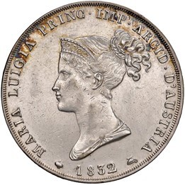 PARMA MARIA LUIGIA D’AUSTRIA (1815-1847) 5 LIRE 1832 Ar...