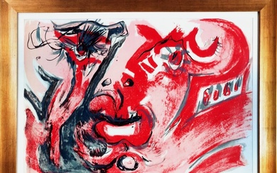 PIGNON Edouard (1905-1993). «Visage rouge ». Lithographie signée en bas à droite. Numérotée 27/80. Format...