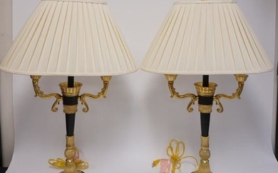 PR OF GILT DECORATED TABLE LAMPS