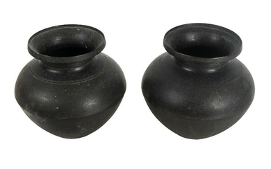 Pair Antique Pottery Vessels
