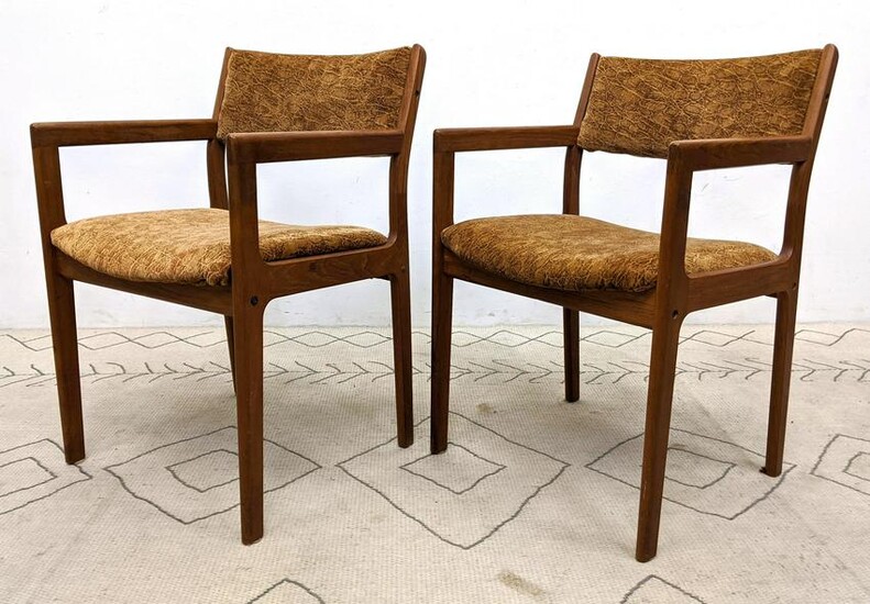Pair Danish Modern Teak Arm Chairs.