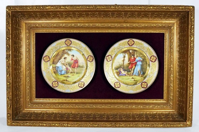 Pair Of Framed Cabinet Plates