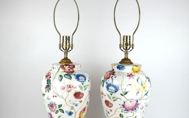 Pair of Floral Vase Table Lamp