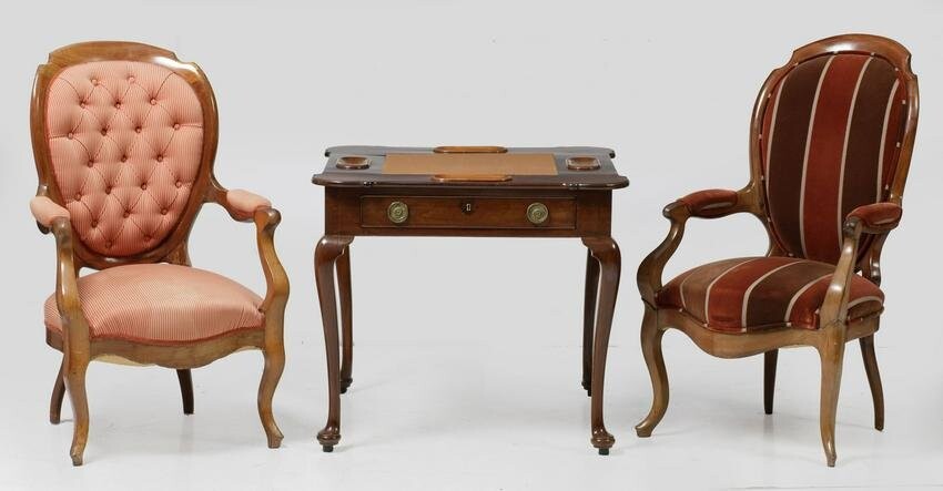 Pair of Victorian armchairs, England, 19th century