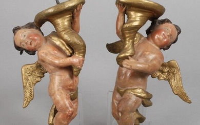Pair of candlestick angels