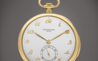 Patek Philippe A yellow gold minute repeating open face keyless...