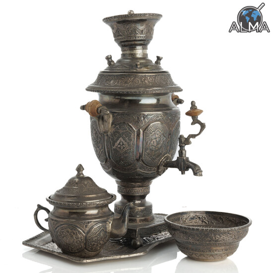 Persian Silver Samovar from 20th Century