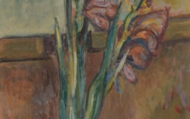 Pinchus KREMEGNE (1890-1981). Bouquet de glaïeuls. Huile sur panneau. Signé en bas à gauche. 55...