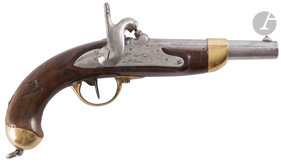 Pistolet d’arçon à percussion modèle 1822... - Lot 30 - Ader
