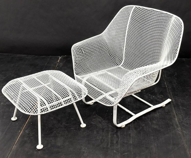 RUSSELL WOODARD Spring Lounge Chairs and Ottoman. Mesh