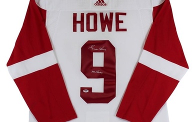 Red Wings Gordie Howe "Mr. Hockey" Signed White Adidas Size 54 Jersey PSA/DNA