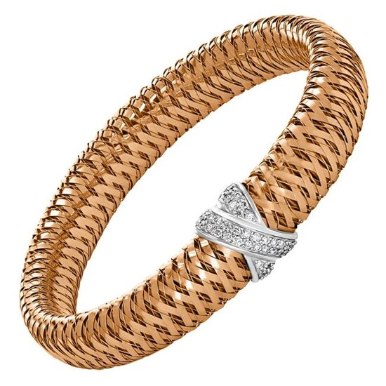 Roberto Coin Diamond Bangle Stretchable Bracelet 18