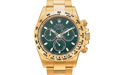 Rolex Cosmograph Daytona, Reference 116508 | A yellow gold chronograph wristwatch with bracelet, Circa 2021 | 勞力士 | Cosmograph Daytona 型號116508 | 黃金計時鏈帶腕錶，約2021年製