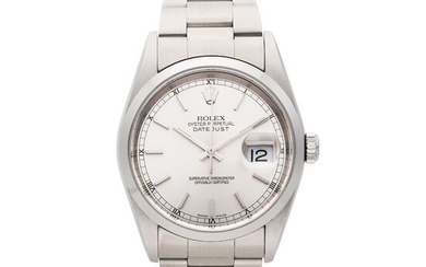Rolex Reference 16200 Datejust | A stainless steel automatic wristwatch with date and bracelet, Circa 2003