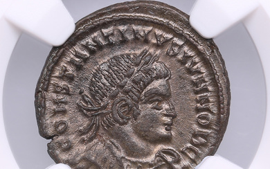Roman Empire, Trier AE3/4 (BI Nummus) - Constantine II, As Caesar (AD 337-340) - NGC MS