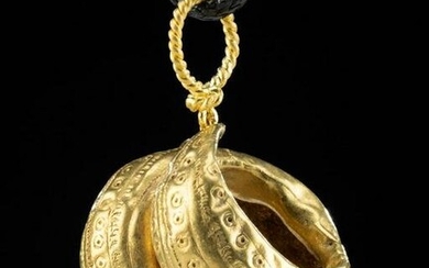 Roman Gold Pendant - Coiled Form w/ Incised Motif