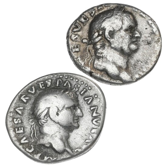 Roman Imperial, Vespasian, 69–70, Denarius, Rome, AVGVR TRI POT, RIC 43, 2,94...