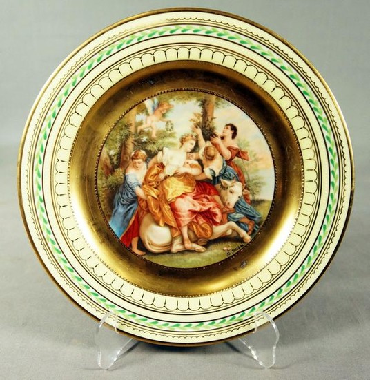 Royal Vienna Plate Titled "The Rape Of Europa"