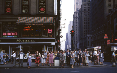 Ruth Orkin (1921-1985) Crossing Sixth Avenue, New York City, c. 1945-1949