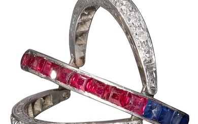 SAPPHIRE RUBY AND DIAMOND DAY AND NIGHT RING