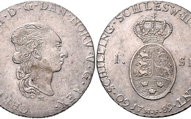 SCHLESWIG-HOLSTEIN, Christian VII. von Dänemark, 1766-1808, Speciestaler =60 Schilling Courant 1789 MF, Altona. Stempelschneider Mahrenz