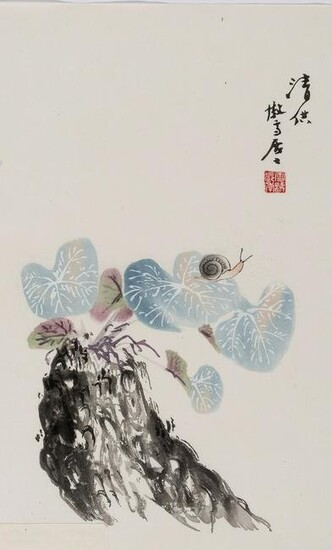 SIX CHINESE COLOR PRINTS, TWO BY QI BAISHI (1864-1957)