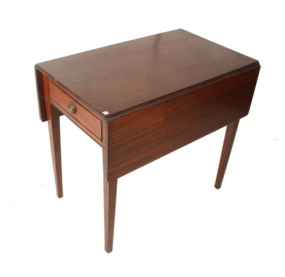 SOLID MAHOGANY DROP LEAF SIDE TABLE WITH DRAWER