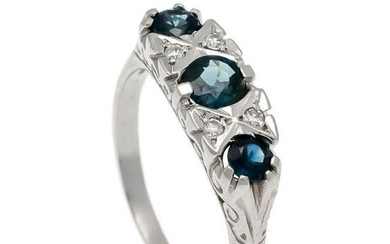 Sapphire and brilliant ring pl
