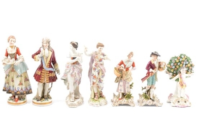 Seven porcelain figures
