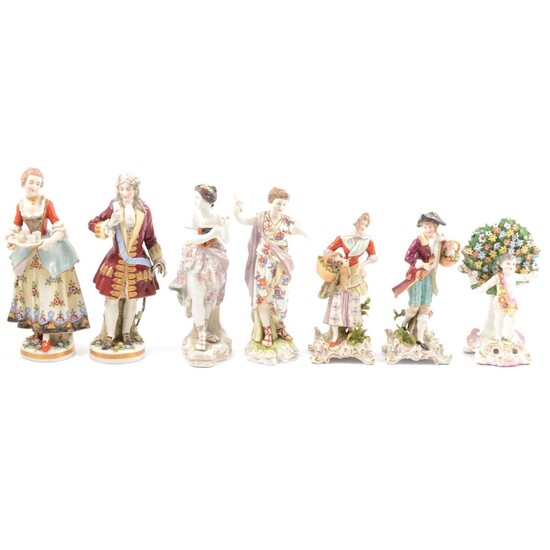 Seven porcelain figures