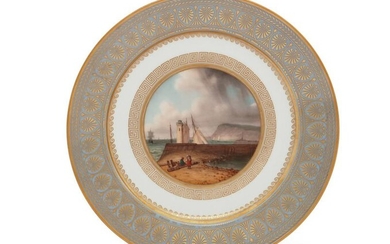 Sevres porcelain plate: Treport lighthouse