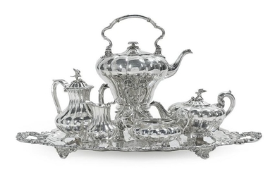 Six-Piece Anglo-American Silverplate Tea Set