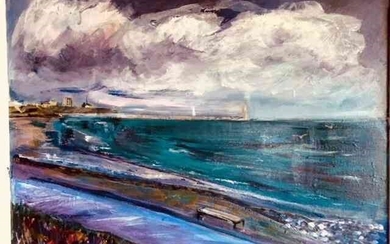 Stella Rose Bell (English) "The Gathering Storm", acrylic on canvas, signed to lower right, initials