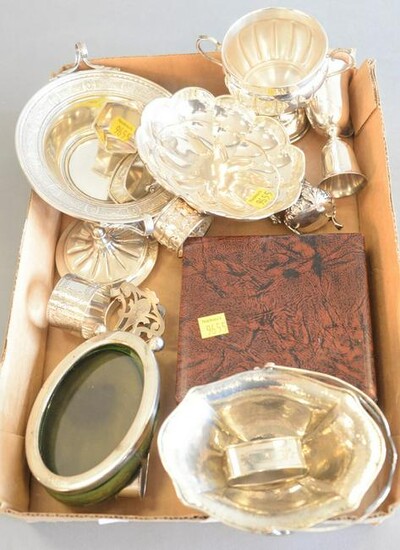 Sterling Silver Tray Lot to include bowls, napkin