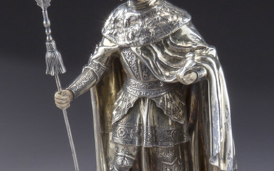 Sterling silver figure of a Knight wearing