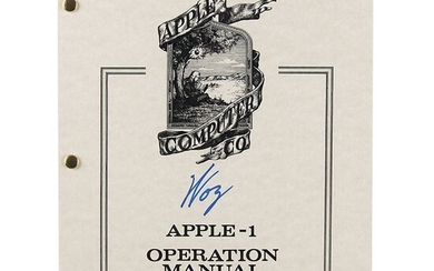 Steve Wozniak Signed Apple-1 Manual