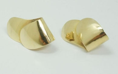 Studio Design 14k Rounded Fold Yellow Gold Earrings